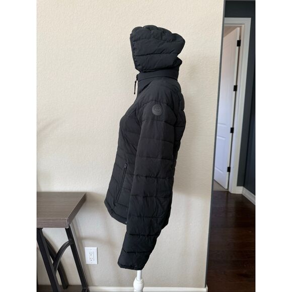 Abercrombie & Fitch Stretch Lightweight Hooded Puffer Jacket Black Small - Picture 2 of 8